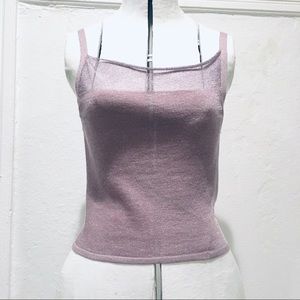 KATHRYN DIANOS metallic woven cami cropped top